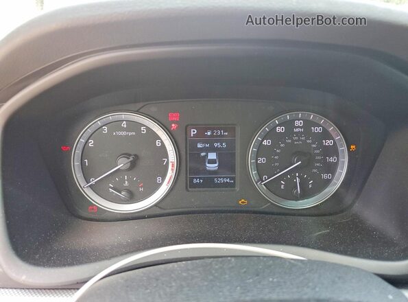 5NPE24AF1KH770935 2019 HYUNDAI SONATA Red Widok zestawu wskaźników