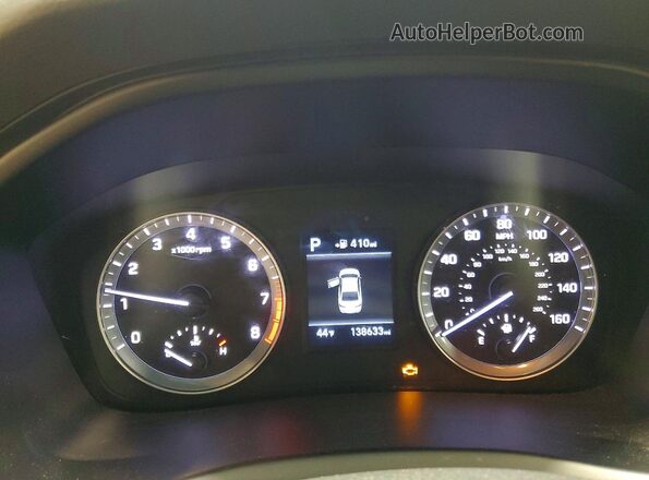 5NPE24AF1KH795589 2019 HYUNDAI SONATA White Widok zestawu wskaźników
