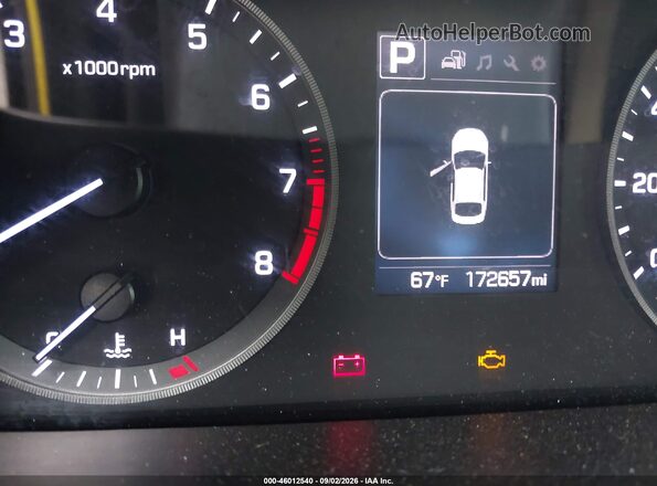 5NPE24AF2GH280396 2016 HYUNDAI SONATA Brown Вид щитка приладів