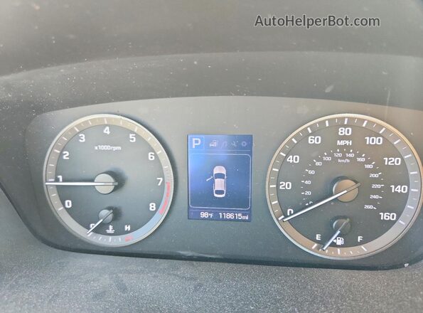 5NPE24AF2HH569604 2017 HYUNDAI SONATA Blue Вид щитка приладів