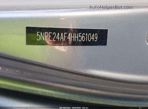 5NPE24AF4HH561049 2017 HYUNDAI SONATA Silver Engine compartment view
