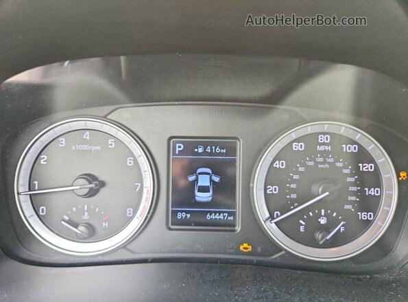 5NPE24AF5JH678659 2018 HYUNDAI SONATA White Widok zestawu wskaźników