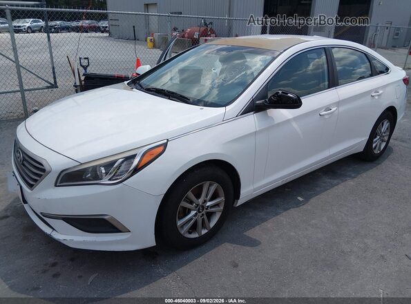 5NPE24AF6HH528683 2017 HYUNDAI SONATA White წინა მარცხენა ხედი სამი მეოთხედიდან