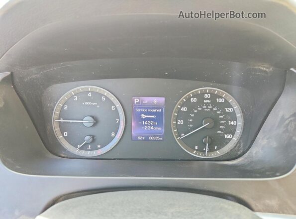 5NPE24AF7HH530314 2017 HYUNDAI SONATA Blue Widok zestawu wskaźników