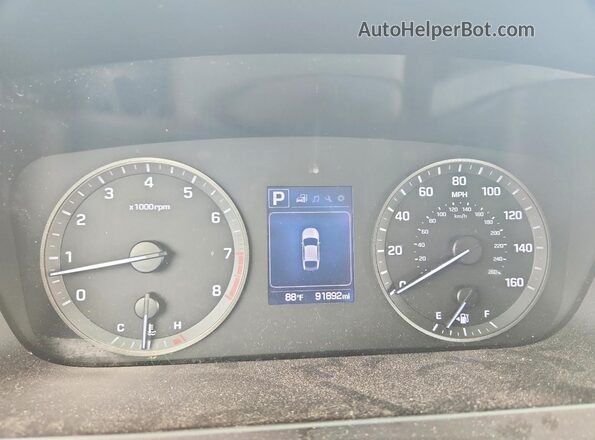 5NPE24AF8HH490583 2017 HYUNDAI SONATA Blue ხელსაწყოთა პანელის ხედი