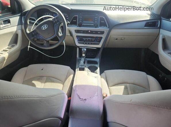 5NPE24AF8HH563239 2017 HYUNDAI SONATA Red Առջևի վահանակի տեսք