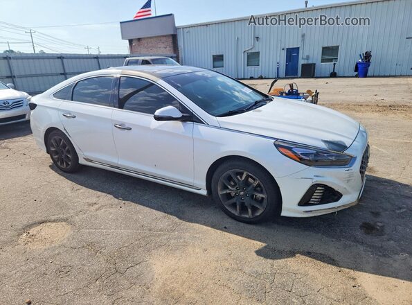 5NPE34AB0KH745602 2019 HYUNDAI SONATA Белый Передняя правая четверть