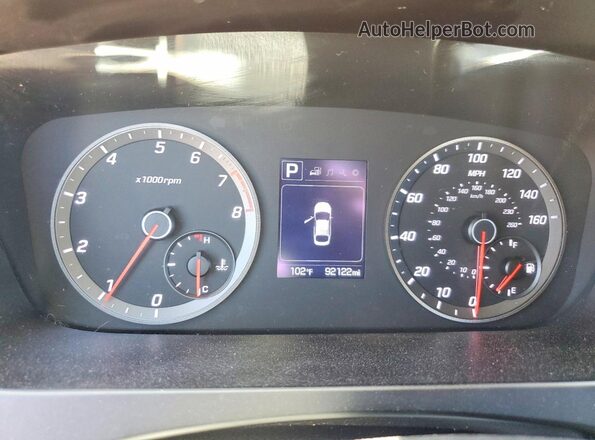 5NPE34AB4HH575107 2017 HYUNDAI SONATA Black Widok zestawu wskaźników