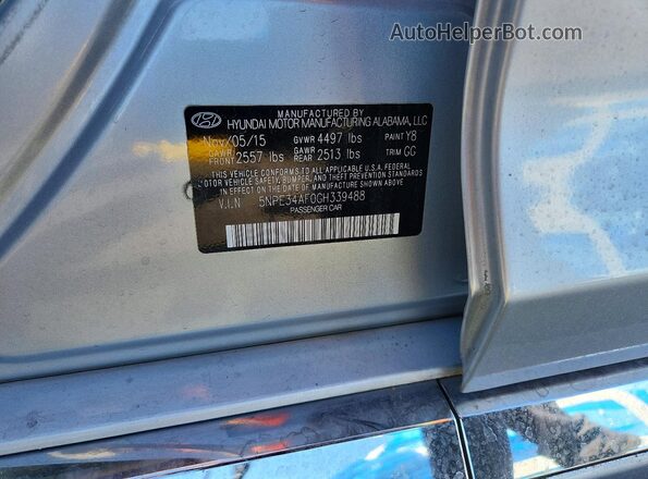 5NPE34AF0GH339488 2016 HYUNDAI SONATA Silver Շարժիչի բաժամունքի տեսք