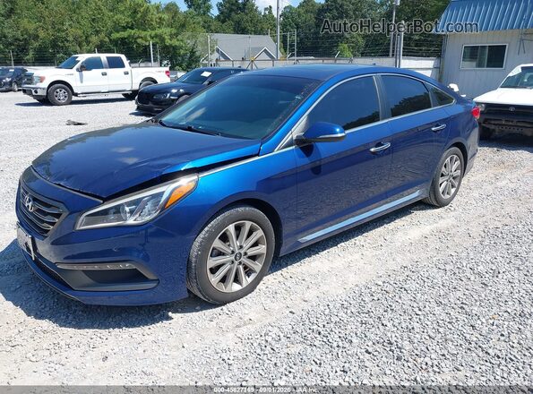 5NPE34AF0HH571963 2017 HYUNDAI SONATA Dark Blue Առջևի ձախ երեք քառորդ տեսարան