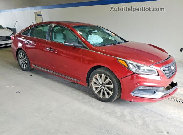 5NPE34AF1GH389221 2016 HYUNDAI SONATA Burgundy Передня права чверть