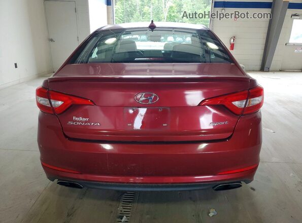 5NPE34AF1GH389221 2016 HYUNDAI SONATA Burgundy Вид ззаду