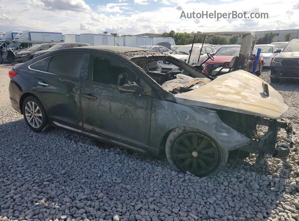 5NPE34AF2GH300725 2016 HYUNDAI SONATA Черный Передняя правая четверть