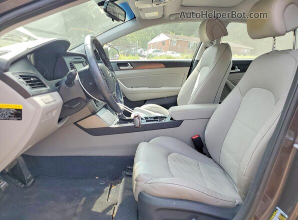 5NPE34AF2GH423375 2016 HYUNDAI SONATA Brown Widok wnętrza z przodu