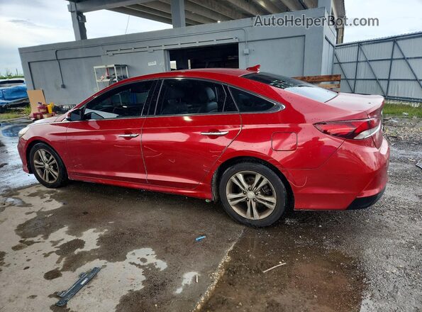 5NPE34AF2JH619548 2018 HYUNDAI SONATA Red Tył lewy