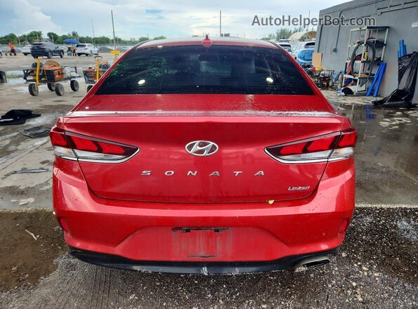 5NPE34AF2JH619548 2018 HYUNDAI SONATA Red Widok z tyłu
