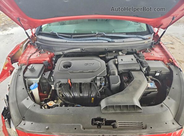 5NPE34AF2JH619548 2018 HYUNDAI SONATA Red Widok wnętrza z tyłu
