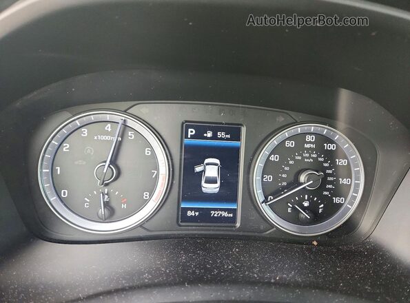 5NPE34AF2JH619548 2018 HYUNDAI SONATA Red Widok zestawu wskaźników