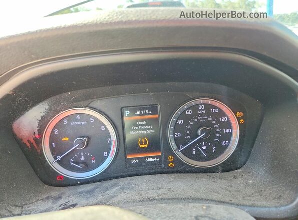 5NPE34AF2JH643624 2018 HYUNDAI SONATA Серый Вид щитка приборов