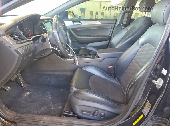 5NPE34AF2JH689616 2018 HYUNDAI SONATA Black Widok wnętrza z przodu