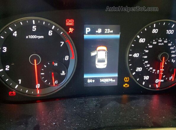 5NPE34AF2JH689616 2018 HYUNDAI SONATA Black Widok zestawu wskaźników