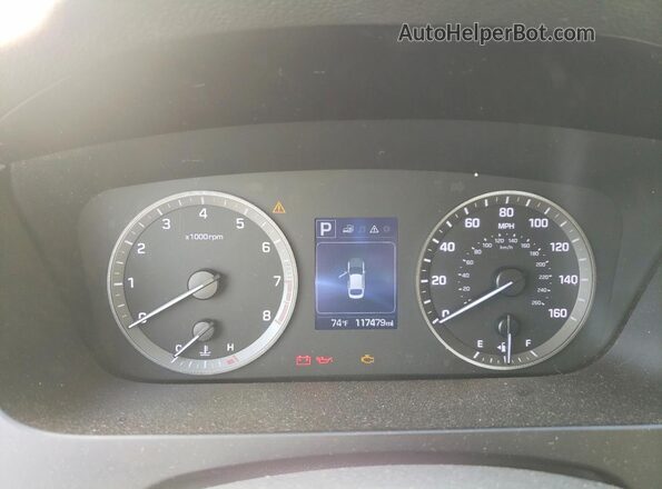 5NPE34AF3HH475485 2017 HYUNDAI SONATA Gray Widok zestawu wskaźników