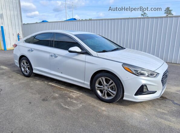 5NPE34AF4JH668198 2018 HYUNDAI SONATA Белый Передняя правая четверть