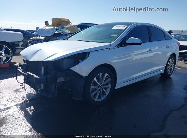 5NPE34AF9GH355690 2016 HYUNDAI SONATA White წინა მარცხენა ხედი სამი მეოთხედიდან