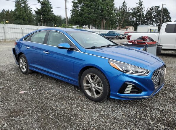 5NPE34AF9KH780187 2019 HYUNDAI SONATA Синий Передняя правая четверть