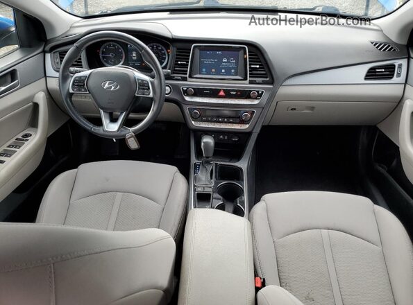 5NPE34AF9KH780187 2019 HYUNDAI SONATA Синий Вид панели приборов