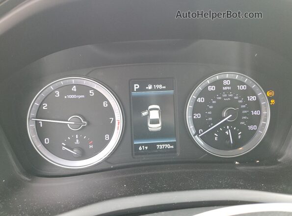 5NPE34AF9KH780187 2019 HYUNDAI SONATA Синий Вид щитка приборов