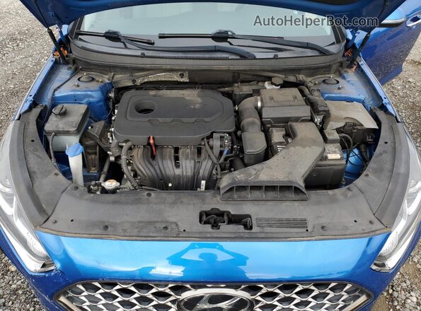 5NPE34AF9KH780187 2019 HYUNDAI SONATA Синий Вид задней части салона