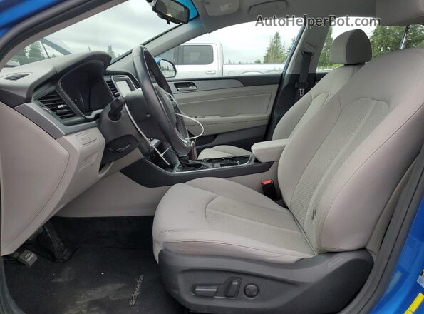 5NPE34AF9KH780187 2019 HYUNDAI SONATA Синий Вид салона спереди