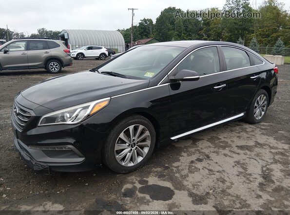 5NPE34AFXHH487990 2017 HYUNDAI SONATA Black Front left