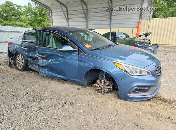 5NPE34AFXHH579665 2017 HYUNDAI SONATA Turquoise Delantero derecho