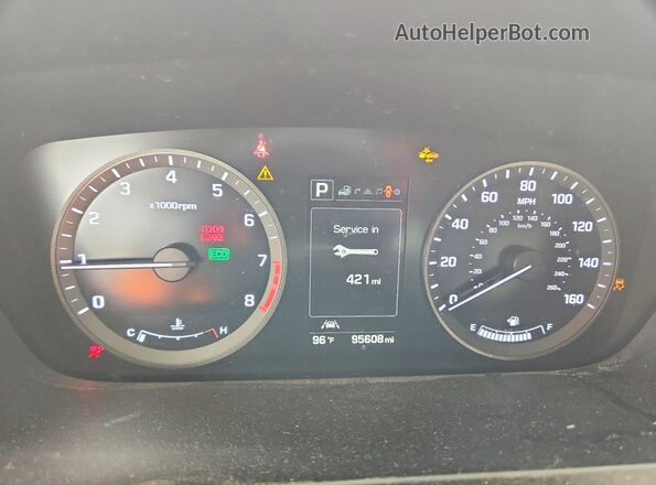 5NPE34AFXHH579665 2017 HYUNDAI SONATA Turquoise Vista del cuadro de instrumentos