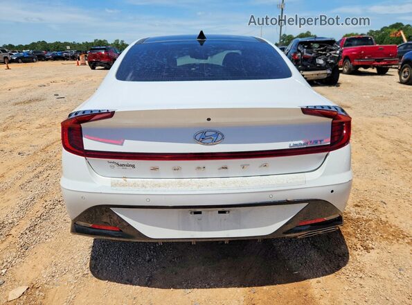 5NPEH4J20LH009083 2020 HYUNDAI SONATA White Вид ззаду
