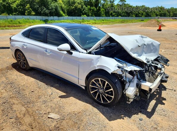5NPEH4J20LH009083 2020 HYUNDAI SONATA White Передня права чверть