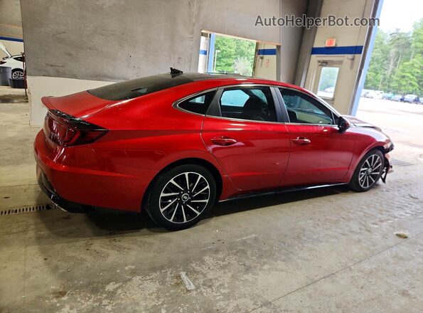 5NPEH4J25MH090275 2021 HYUNDAI SONATA Красный Задняя правая четверть