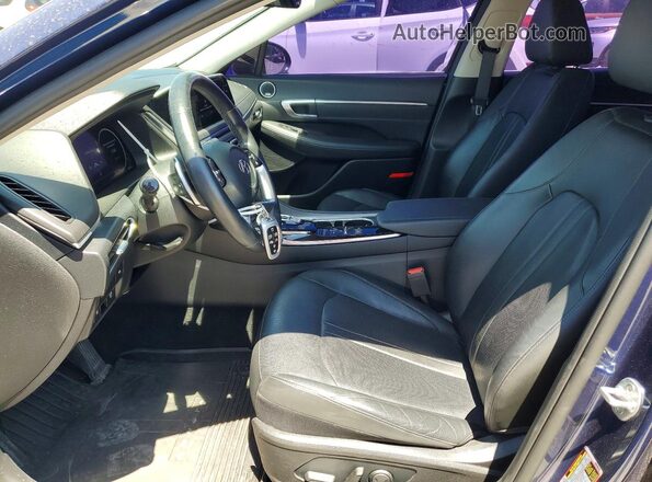 5NPEH4J28MH100149 2021 HYUNDAI SONATA Синий Вид салона спереди