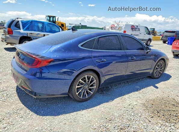 5NPEH4J28MH100149 2021 HYUNDAI SONATA Синий Задняя правая четверть