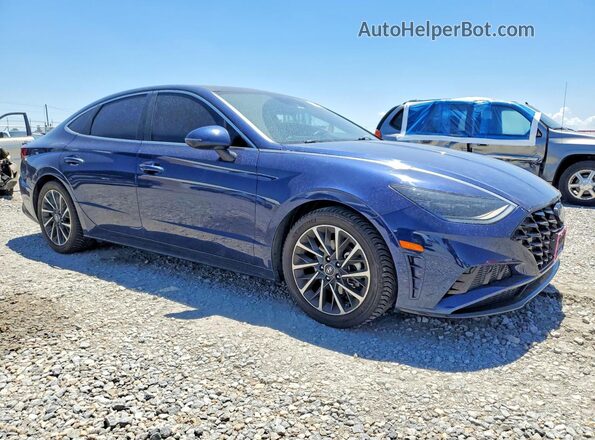 5NPEH4J28MH100149 2021 HYUNDAI SONATA Синий Передняя правая четверть