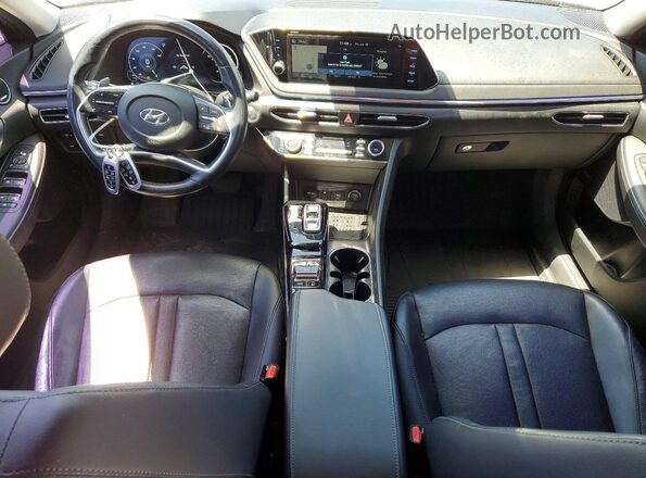 5NPEH4J28MH100149 2021 HYUNDAI SONATA Синий Вид панели приборов