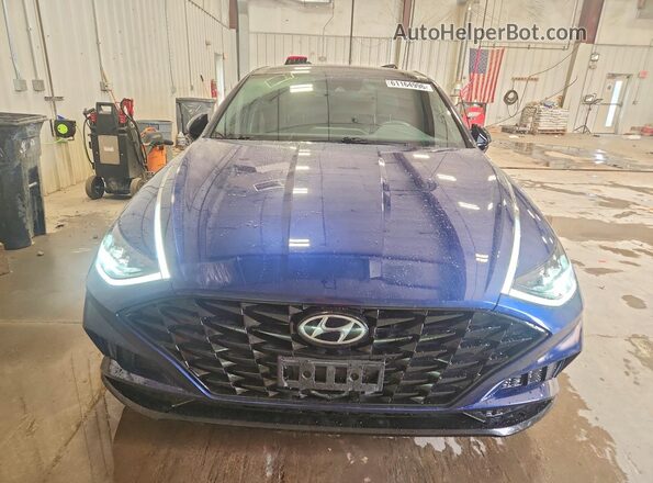 5NPEJ4J20MH098319 2021 HYUNDAI SONATA Blue Դիմացի տեսք