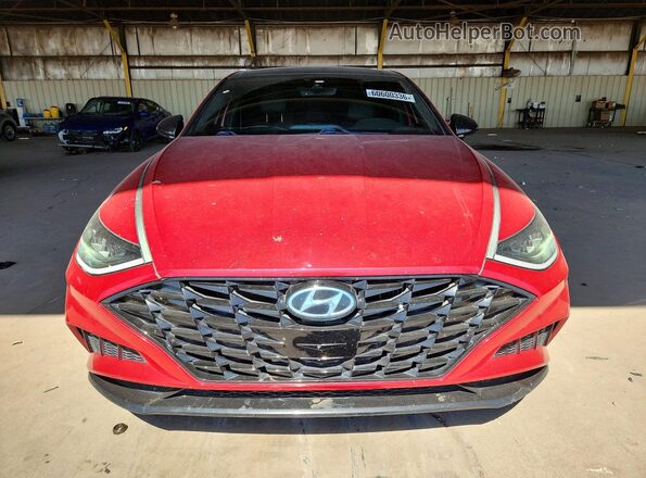 5NPEJ4J27LH035622 2020 HYUNDAI SONATA Maroon Front view
