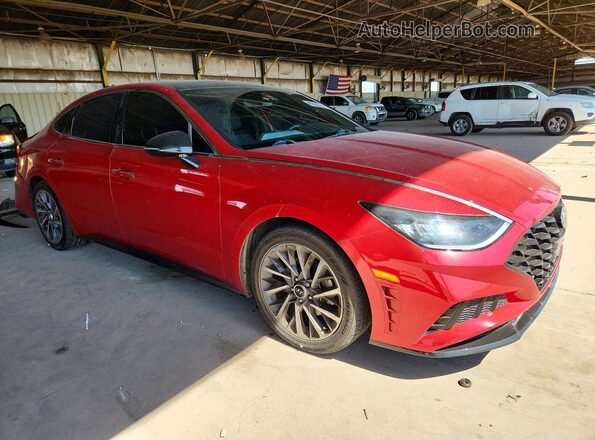 5NPEJ4J27LH035622 2020 HYUNDAI SONATA Maroon Front right