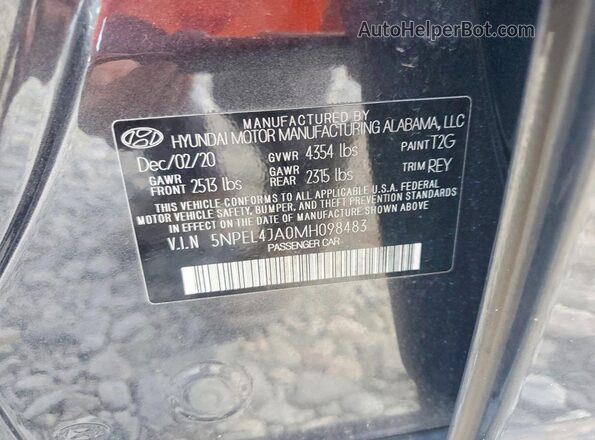 5NPEL4JA0MH098483 2021 HYUNDAI SONATA Silver Вид підкапотного простору