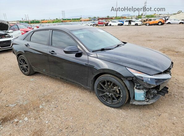 5NPLL4AG3MH013776 2021 HYUNDAI ELANTRA Черный Передняя правая четверть