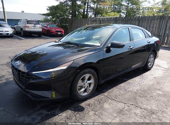 5NPLL4AG7MH046795 2021 HYUNDAI ELANTRA Black Առջևի ձախ երեք քառորդ տեսարան