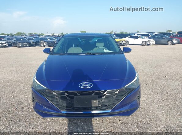 5NPLL4AG9MH042585 2021 HYUNDAI ELANTRA Blue Սարքավորումների վահանակի տեսք